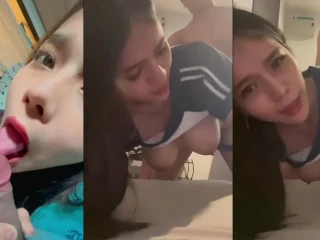 Em sinh viên viên vú to trong bộ đồng phục trường